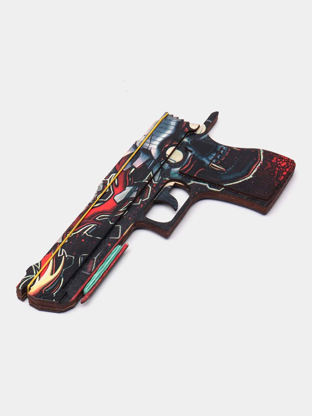Бордовый деревянный штык-нож М9 Огненный череп кс го / cs go Нож бабочка, Керамбит, резинкострел