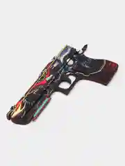 Бордовый деревянный штык-нож М9 Огненный череп кс го / cs go Нож бабочка, Керамбит, резинкострел