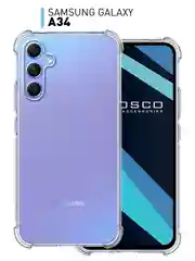 Прозрачный противоударный чехол для Samsung Galaxy A34 силиконовый ROSCO прозрачный, усиленные углы