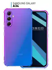 Прозрачный противоударный чехол для Samsung Galaxy A34 силиконовый ROSCO прозрачный, усиленные углы