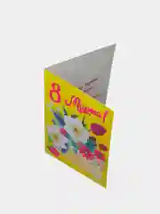 Мини открытка 8 марта 13,5х 9,5 см, открывающаяся
