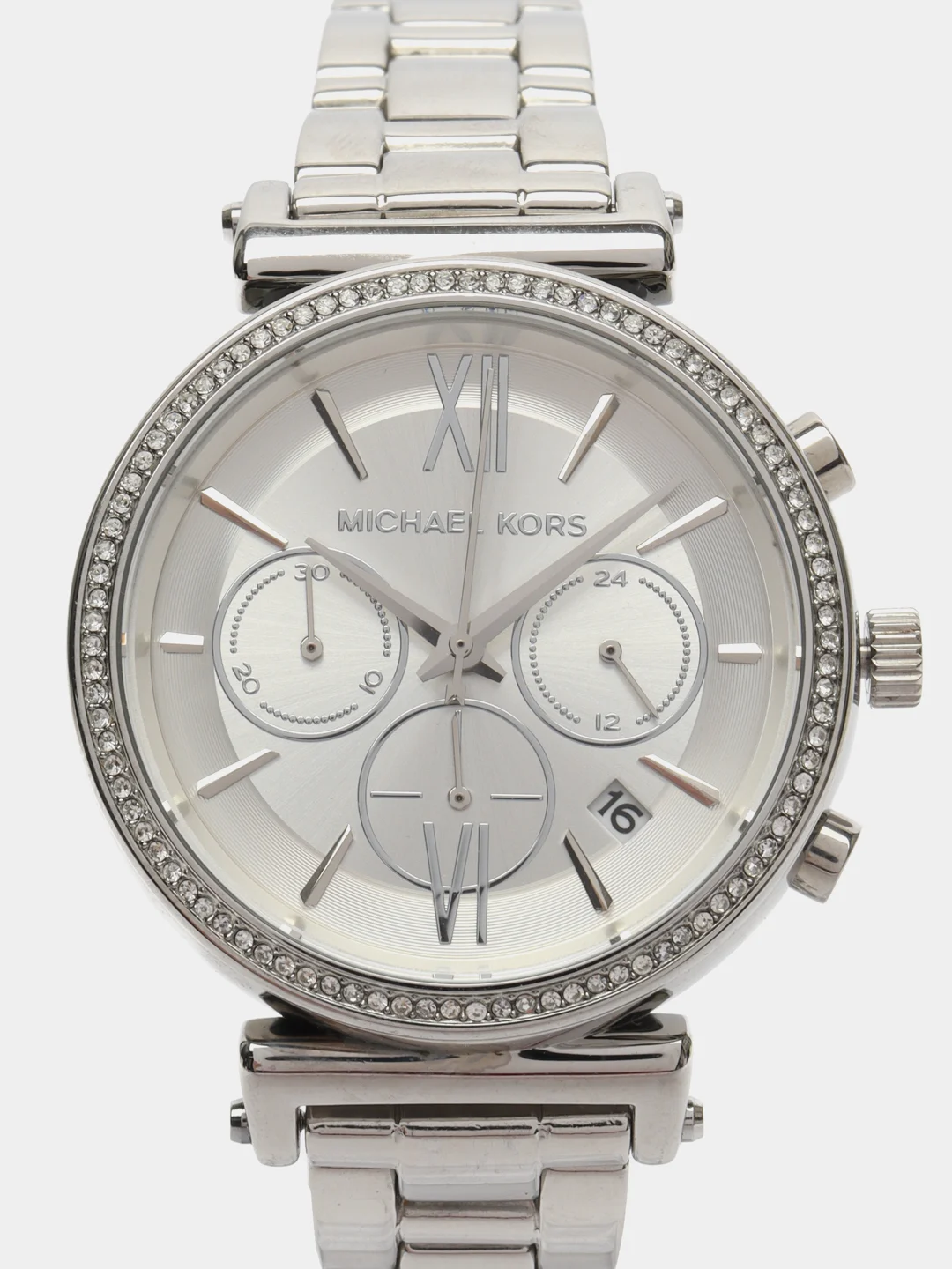 Серый металлик наручные женские часы Michaell Kors