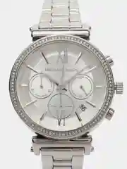 Серый металлик наручные женские часы Michaell Kors