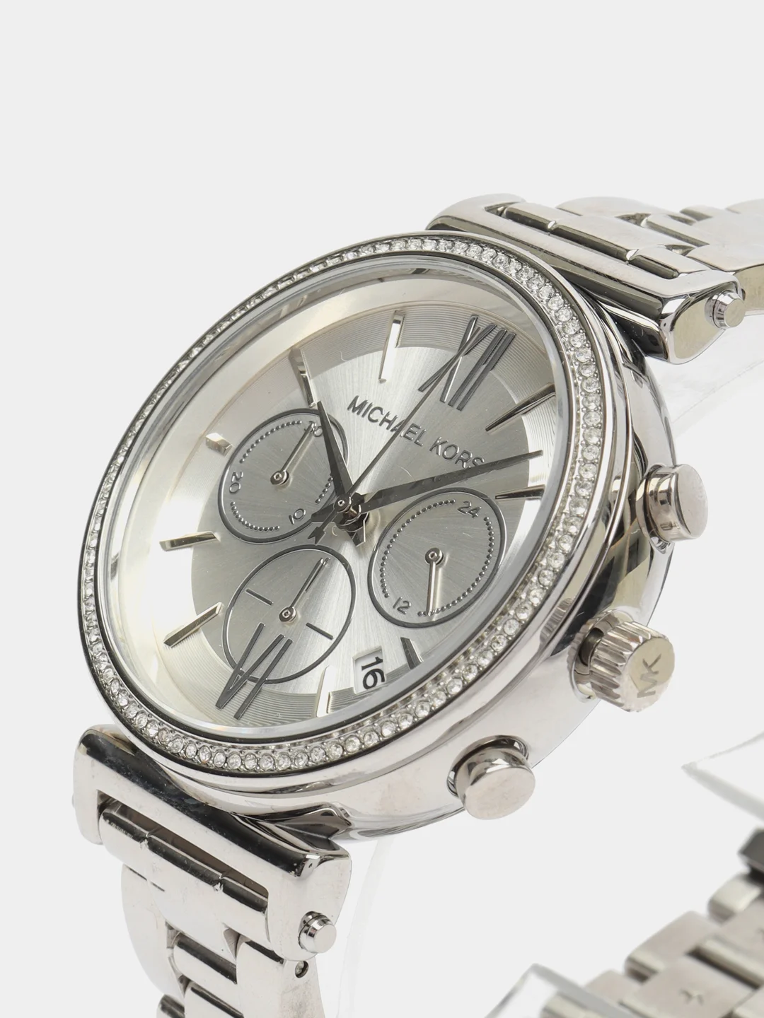 Серый металлик наручные женские часы Michaell Kors
