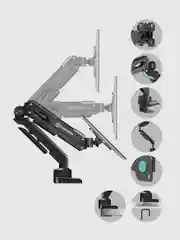 Черный кронштейн для монитора 13"-34" ONKRON G90 настольный, до 10 кг, черный