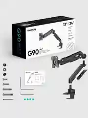 Черный кронштейн для монитора 13"-34" ONKRON G90 настольный, до 10 кг, черный