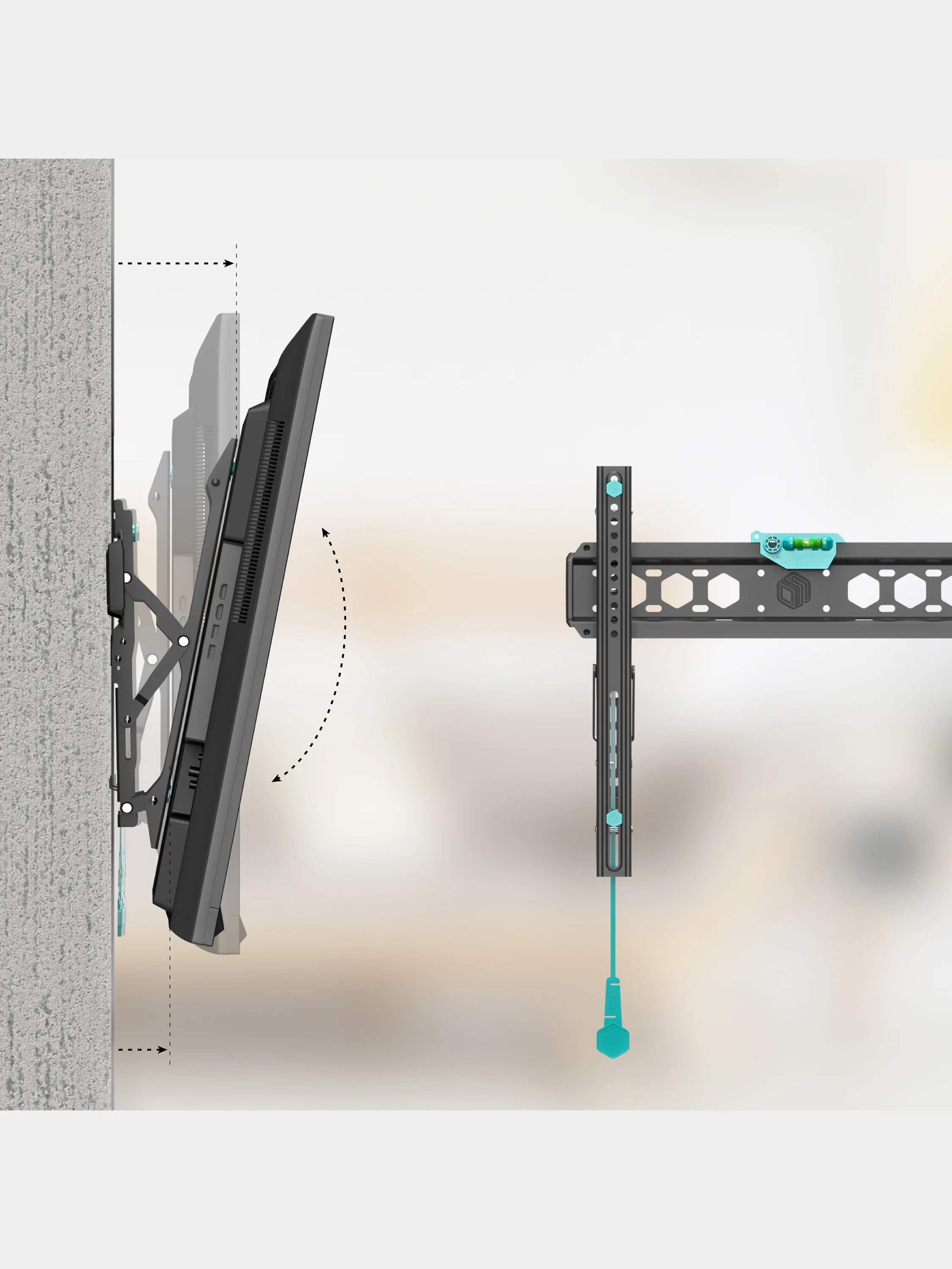 Черный кронштейн для телевизора 32"-70" ONKRON TM5, наклонный, до 60 кг, черный