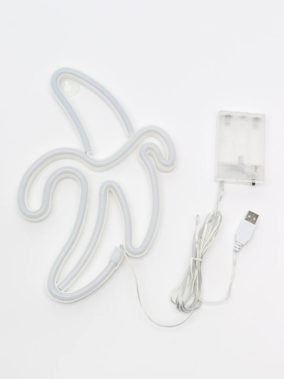 Ночник "Банан" неоновый, настенный, светодиодный, декоративный, LED, USB + 3AA