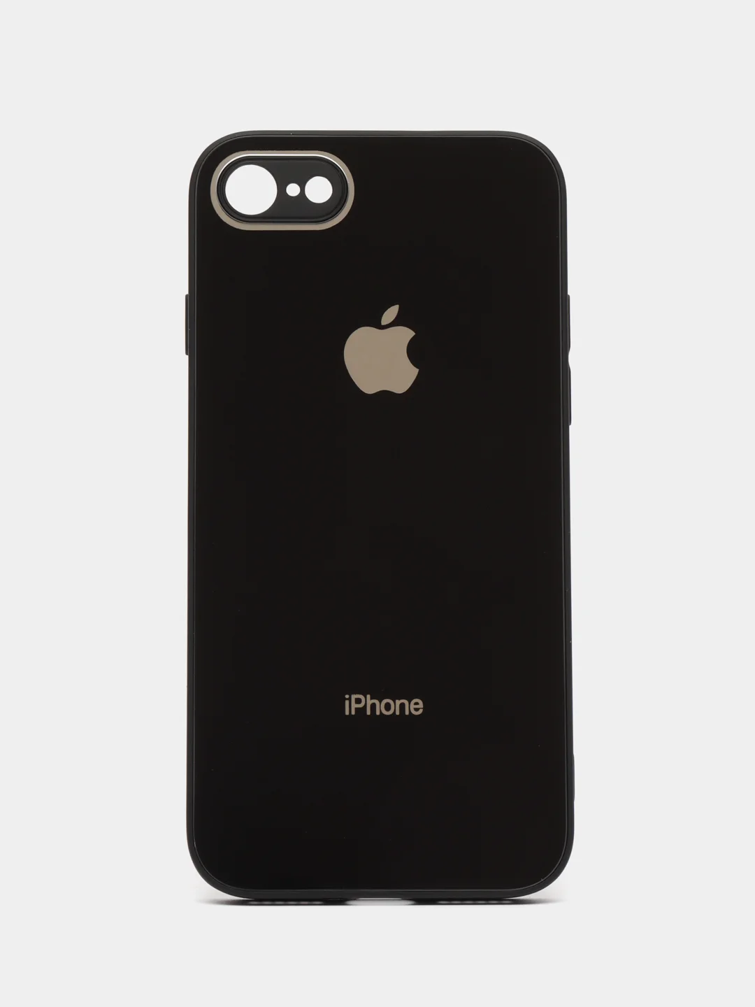 Черный чехол для iPhone 7, iPhone 8, iPhone SE, со стеклянной панелью и защитой камеры