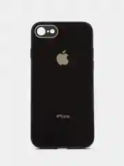 Черный чехол для iPhone 7, iPhone 8, iPhone SE, со стеклянной панелью и защитой камеры