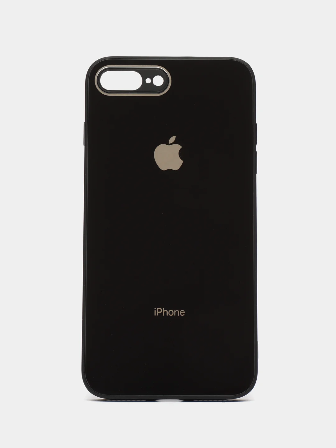 Черный чехол для iPhone 7 plus, iPhone 8 plus, со стеклянной панелью и защитой камеры