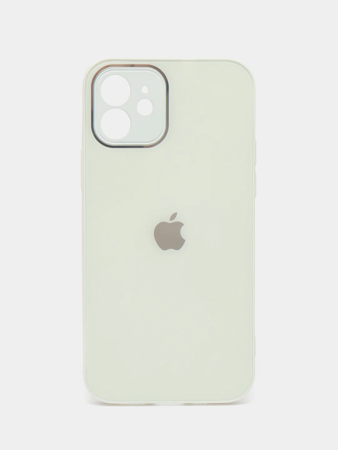 Белый чехол для iPhone 12, со стеклянной панелью и защитой камеры