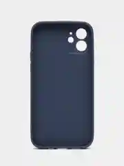 Синий чехол для iPhone 12, со стеклянной панелью и защитой камеры