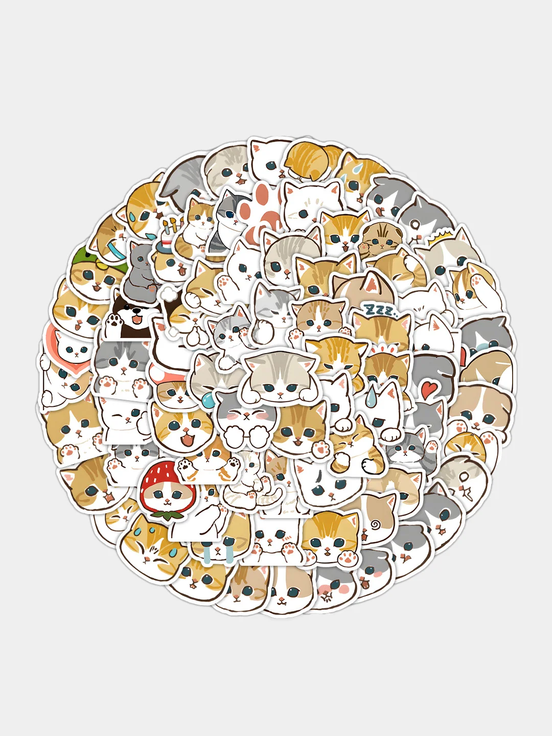 Песочный хаки стикеры "Котики", "Кот-акула", 100 штук, мемы, собаки