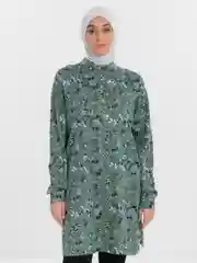 Зеленый комплект женский мусульманский с брюками