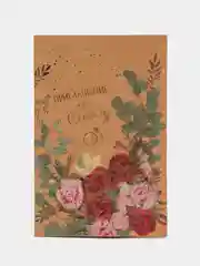 Вишнёвый свадебное приглашение, крафт, с тиснением, по 10 штук, 16 х 10,5 см