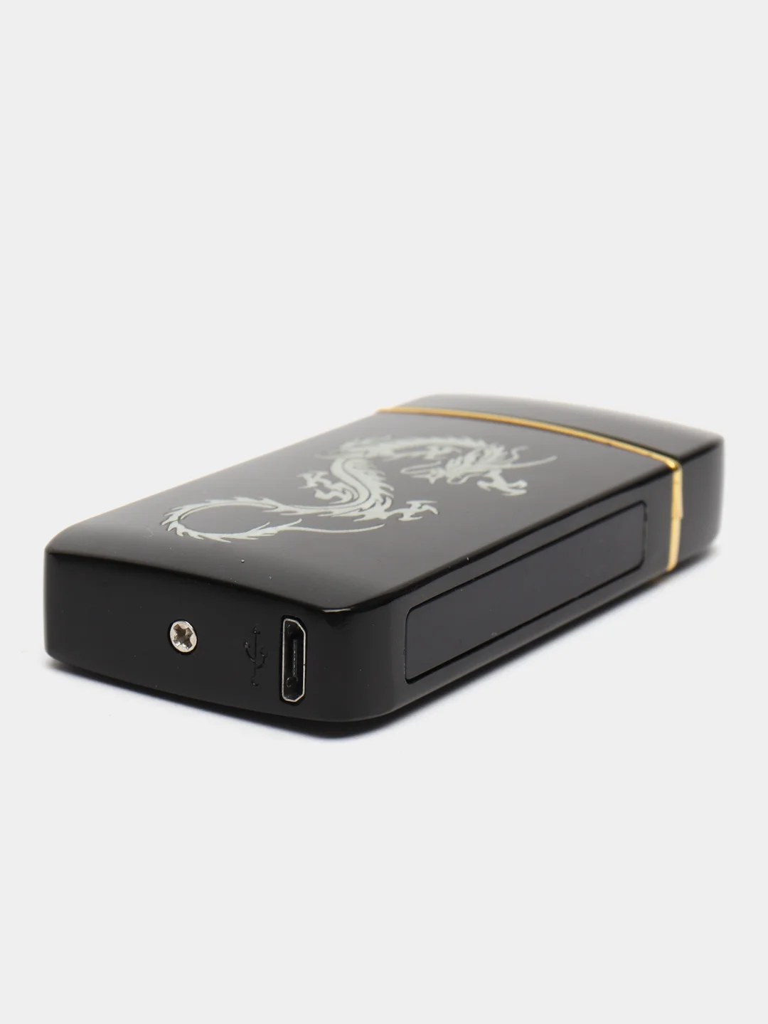 Синий зажигалка электронная металлическая с драконом USB Plazma плазменная, подарок на новый год
