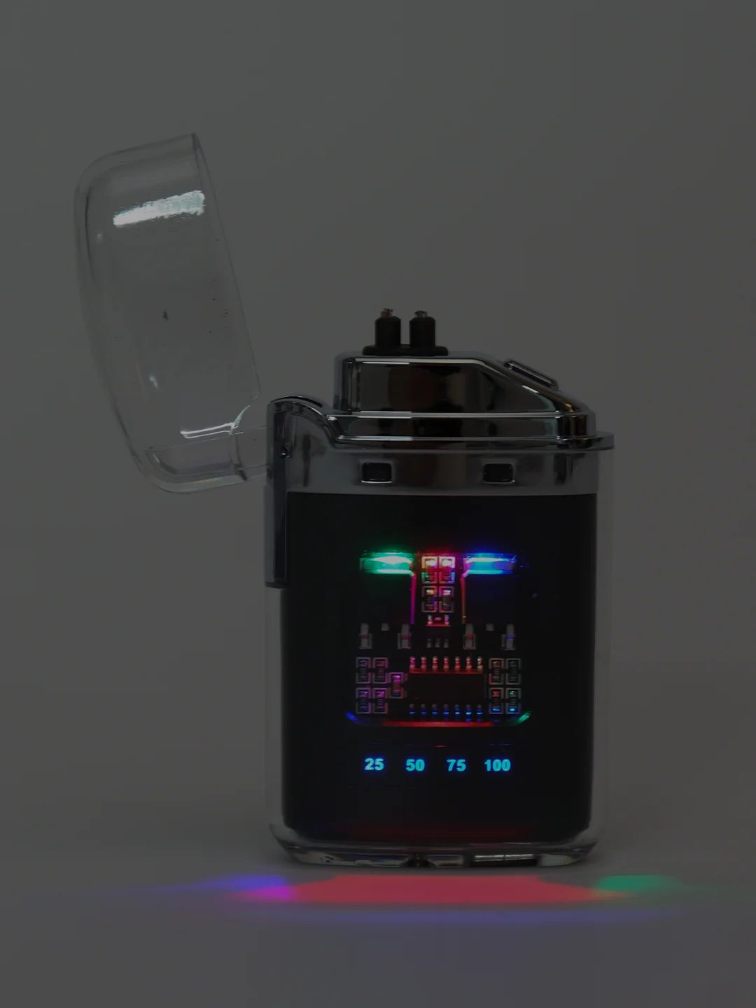 Белый зажигалка электронная, плазменная прозрачная, USB Plazma, дуговая, черная и белая