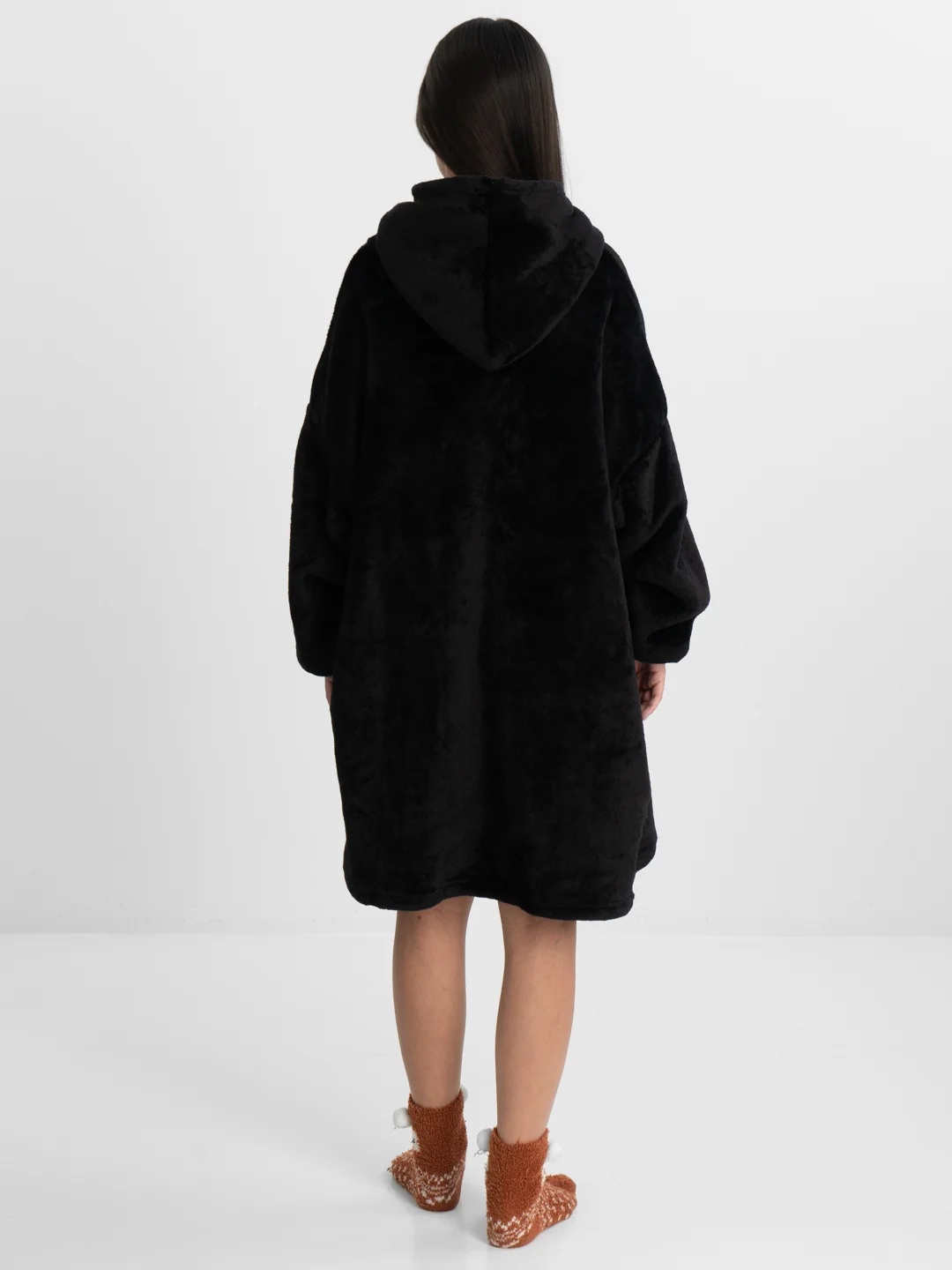 Бордовый плед-толстовка с капюшоном и рукавами Huggle Hoodie