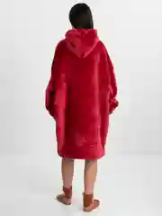 Бордовый плед-толстовка с капюшоном и рукавами Huggle Hoodie