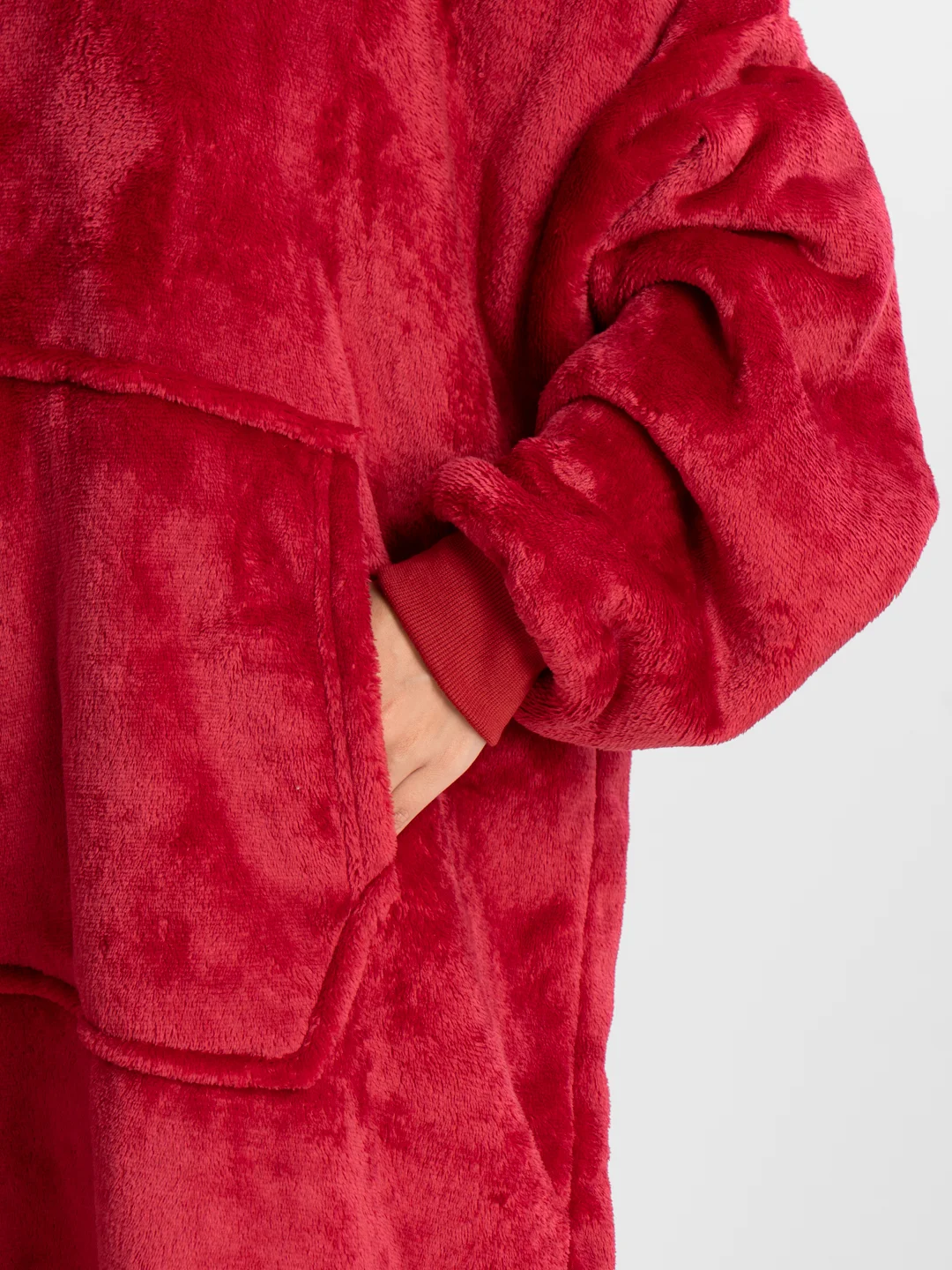 Бордовый плед-толстовка с капюшоном и рукавами Huggle Hoodie