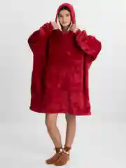 Бордовый плед-толстовка с капюшоном и рукавами Huggle Hoodie