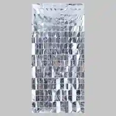 Серебряный праздничный занавес, украшение для фотозоны 100*200 см