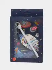 Синий меланж блокнот с ручкой