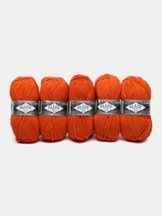 Пряжа Alize Superlana maxi 100гр, 100м, 75% акрил, 25%шерсть, ТУ 225 оранжевый, 5 штук