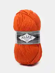 Пряжа Alize Superlana maxi 100гр, 100м, 75% акрил, 25%шерсть, ТУ 225 оранжевый, 5 штук