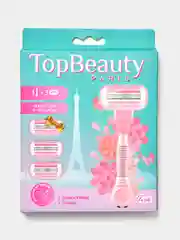 Подарочный набор TopBeauty Paris: бритва +4 сменные кассеты, 4 лезвия, совместимые с Venus