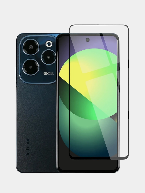 Стекло 1-2 шт для Infinix Hot 40, 40 Pro защитное BROSCORP прозрачное олеофобное с рамкой