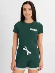 Пижама женская с шортами и футболкой в рубчик