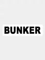 Черный наклейка на авто / машину / стекло "BUNKER - БУНКЕР" 20х4см