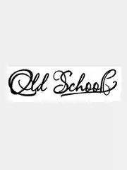 Черный наклейка на авто / машину / стекло "Old School", 25 х 7 см