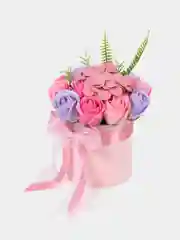 Розовый букет из мыльных цветов, роз Декоративный букет, мыльные розы