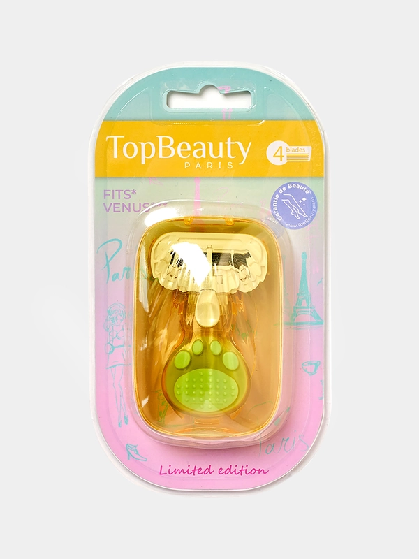 Дорожная женская бритва TopBeauty Paris + сменные кассеты, 4 лезвия, совместимые с Venus