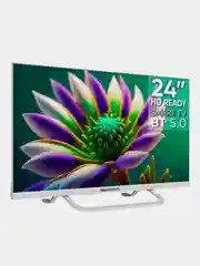Белый телевизор LED 24" Topdevice Frameless Neo 24CS04H, HD/Smart TV/Wi-Fi/Bluetooth