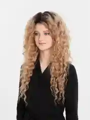 Медный парик длинный кудрявый