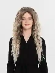 Бежевый меланж парик длинный кудрявый