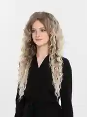 Бежевый меланж парик длинный кудрявый