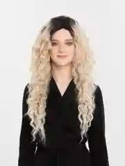 Кремовый парик длинный кудрявый