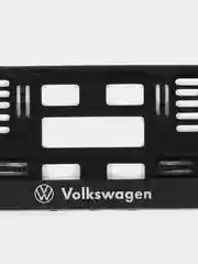 Рамки для номера автомобиля Volkswagen - комплект 2 шт черные с хромированной надписью