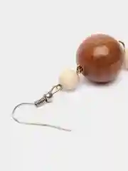 Серьги ручная работа, деревянные "Снежок"