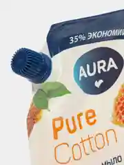Желтый жидкое мыло, крем-мыло 2в1 для рук и тела AURA Pure Cotton, 450 мл