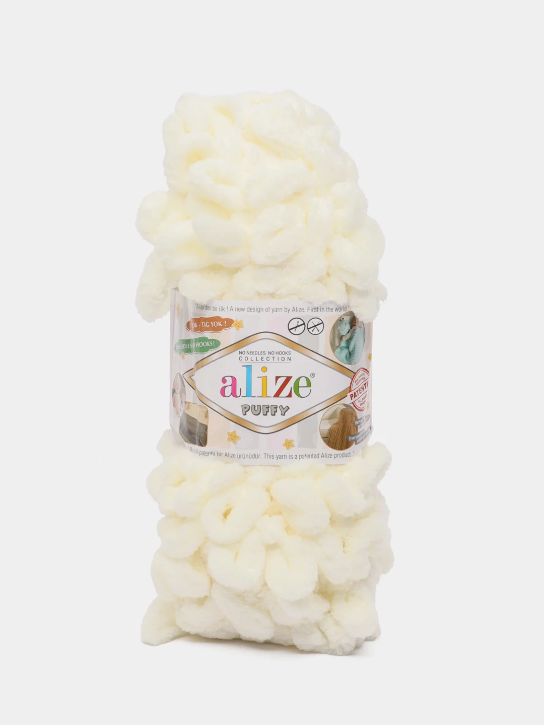 Пряжа Alize Puffy, 100г, 9м, 100% микрополиэстер, 62 молочный, 5 штук