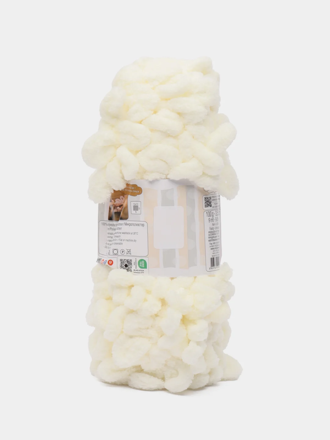 Пряжа Alize Puffy, 100г, 9м, 100% микрополиэстер, 62 молочный, 5 штук