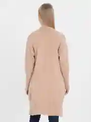 Бежевый кардиган женский удлиненный