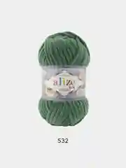 Лесной зеленый пряжа плюшевая Alize Velluto, 100% микрополиэстер, 100г, 68м, плюшевая, велюровая веллюто