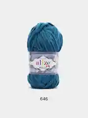 Морской пряжа плюшевая Alize Velluto, 100% микрополиэстер, 100г, 68м, плюшевая, велюровая веллюто